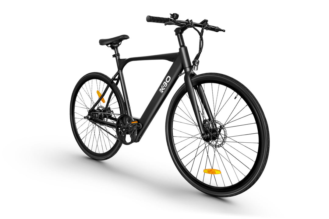 black electric bicycle KBO Stealth Urban Electric Bike Hurricane, Lightweight Road EBike – KBO Bike